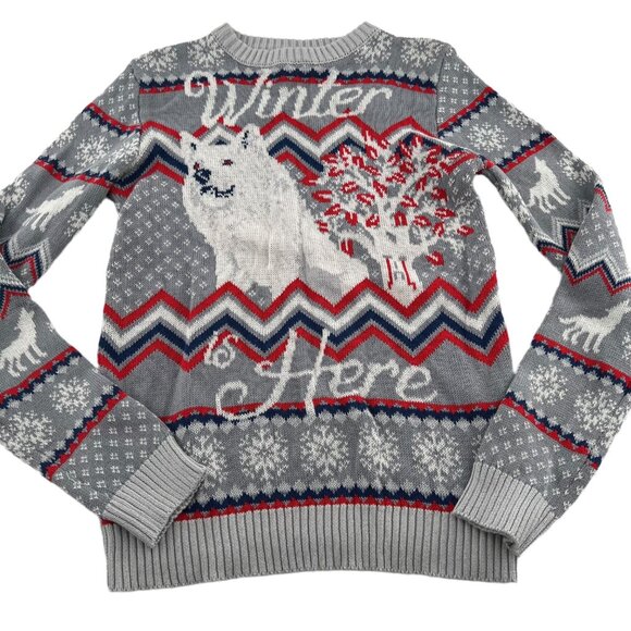 Game Of Thrones Women's Wolf Sweater size Small Winter is Here - Picture 1 of 5